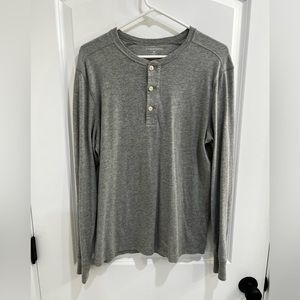 Men’s Grey Long sleeve Henley Tee